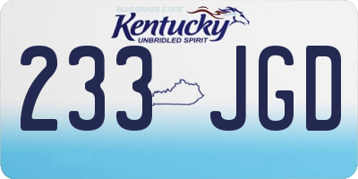 KY license plate 233JGD