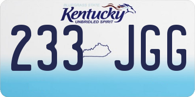 KY license plate 233JGG