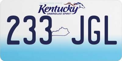 KY license plate 233JGL