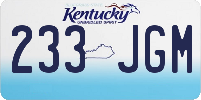 KY license plate 233JGM