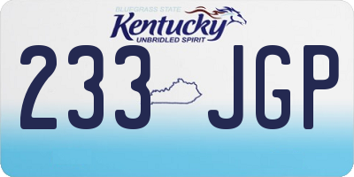 KY license plate 233JGP