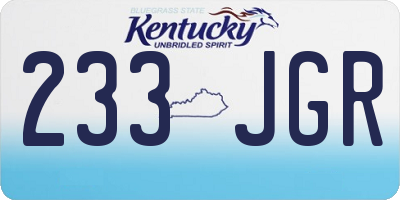 KY license plate 233JGR