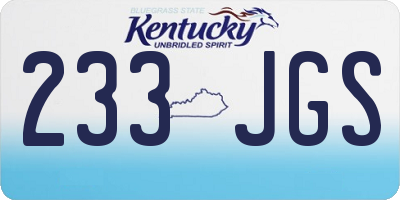 KY license plate 233JGS