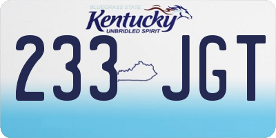 KY license plate 233JGT