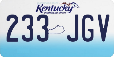 KY license plate 233JGV