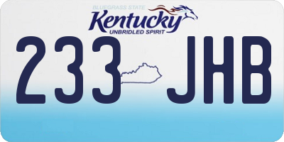 KY license plate 233JHB