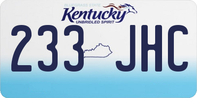 KY license plate 233JHC
