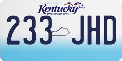 KY license plate 233JHD