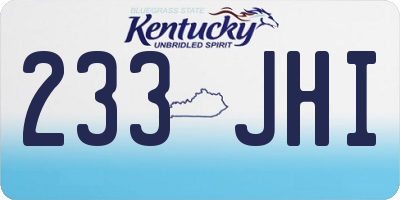 KY license plate 233JHI