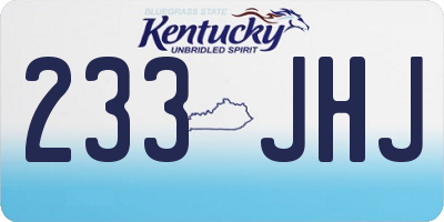 KY license plate 233JHJ