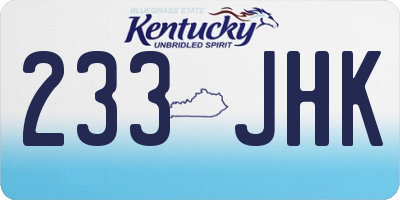 KY license plate 233JHK