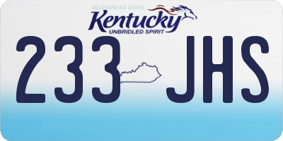 KY license plate 233JHS