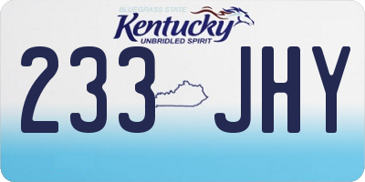 KY license plate 233JHY