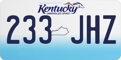 KY license plate 233JHZ