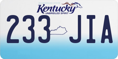 KY license plate 233JIA