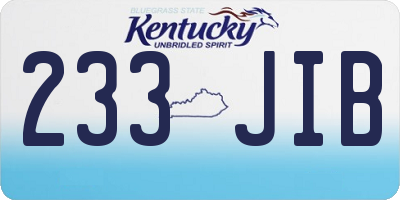 KY license plate 233JIB