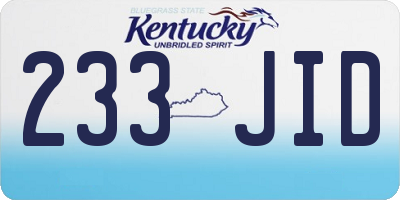 KY license plate 233JID