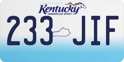 KY license plate 233JIF