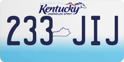 KY license plate 233JIJ