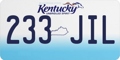 KY license plate 233JIL