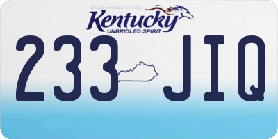 KY license plate 233JIQ