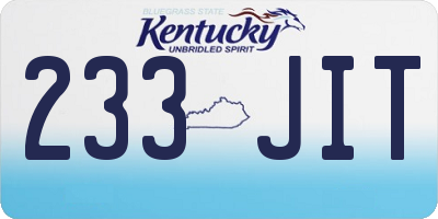 KY license plate 233JIT