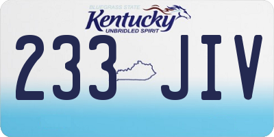 KY license plate 233JIV