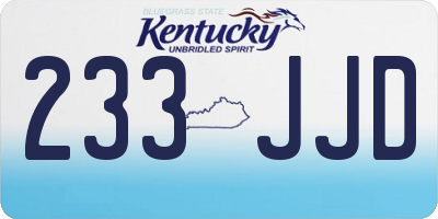 KY license plate 233JJD