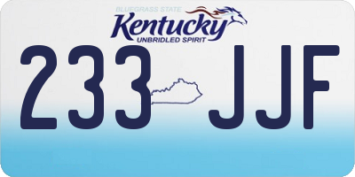 KY license plate 233JJF