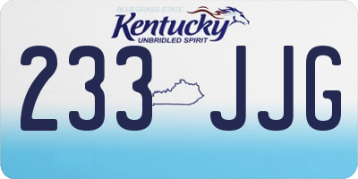 KY license plate 233JJG