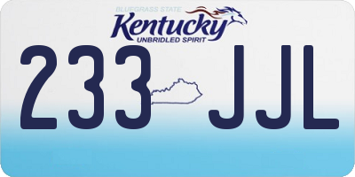 KY license plate 233JJL