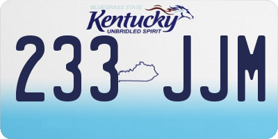 KY license plate 233JJM