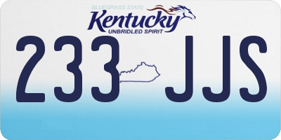KY license plate 233JJS