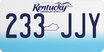 KY license plate 233JJY