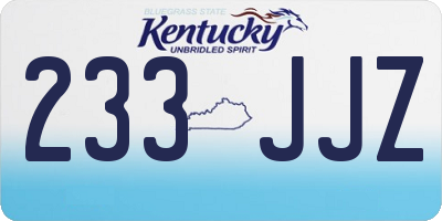 KY license plate 233JJZ