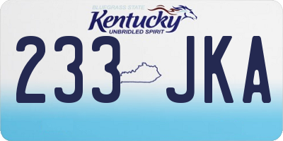 KY license plate 233JKA