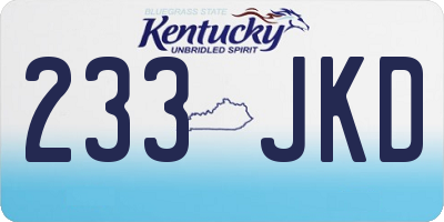 KY license plate 233JKD