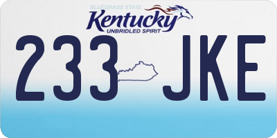 KY license plate 233JKE