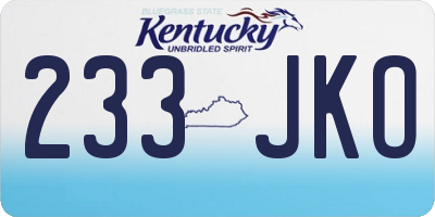 KY license plate 233JKO