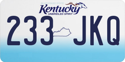 KY license plate 233JKQ