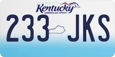 KY license plate 233JKS
