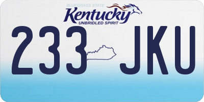 KY license plate 233JKU