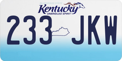 KY license plate 233JKW