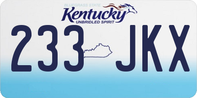 KY license plate 233JKX