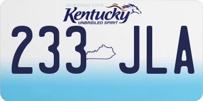 KY license plate 233JLA