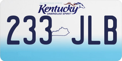KY license plate 233JLB
