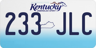 KY license plate 233JLC
