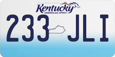 KY license plate 233JLI
