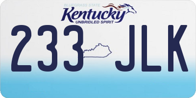 KY license plate 233JLK