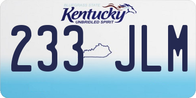 KY license plate 233JLM